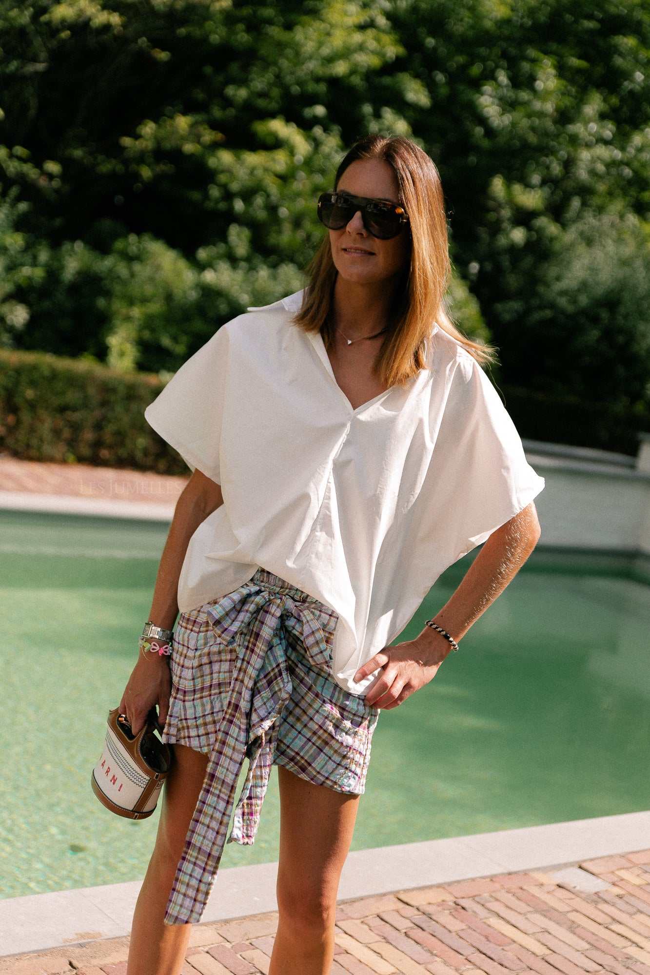 Piper open back blouse white