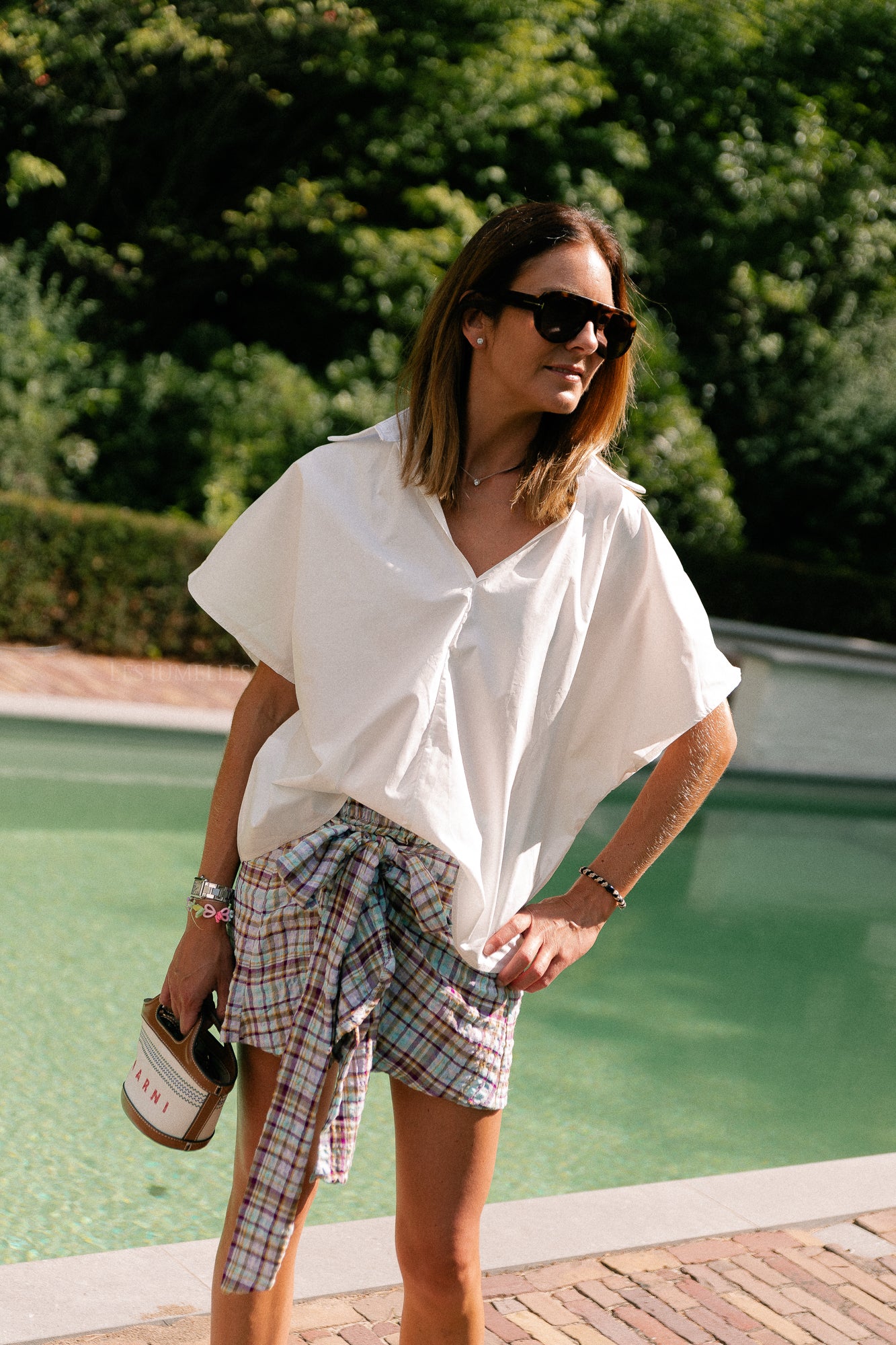 Piper open back blouse white