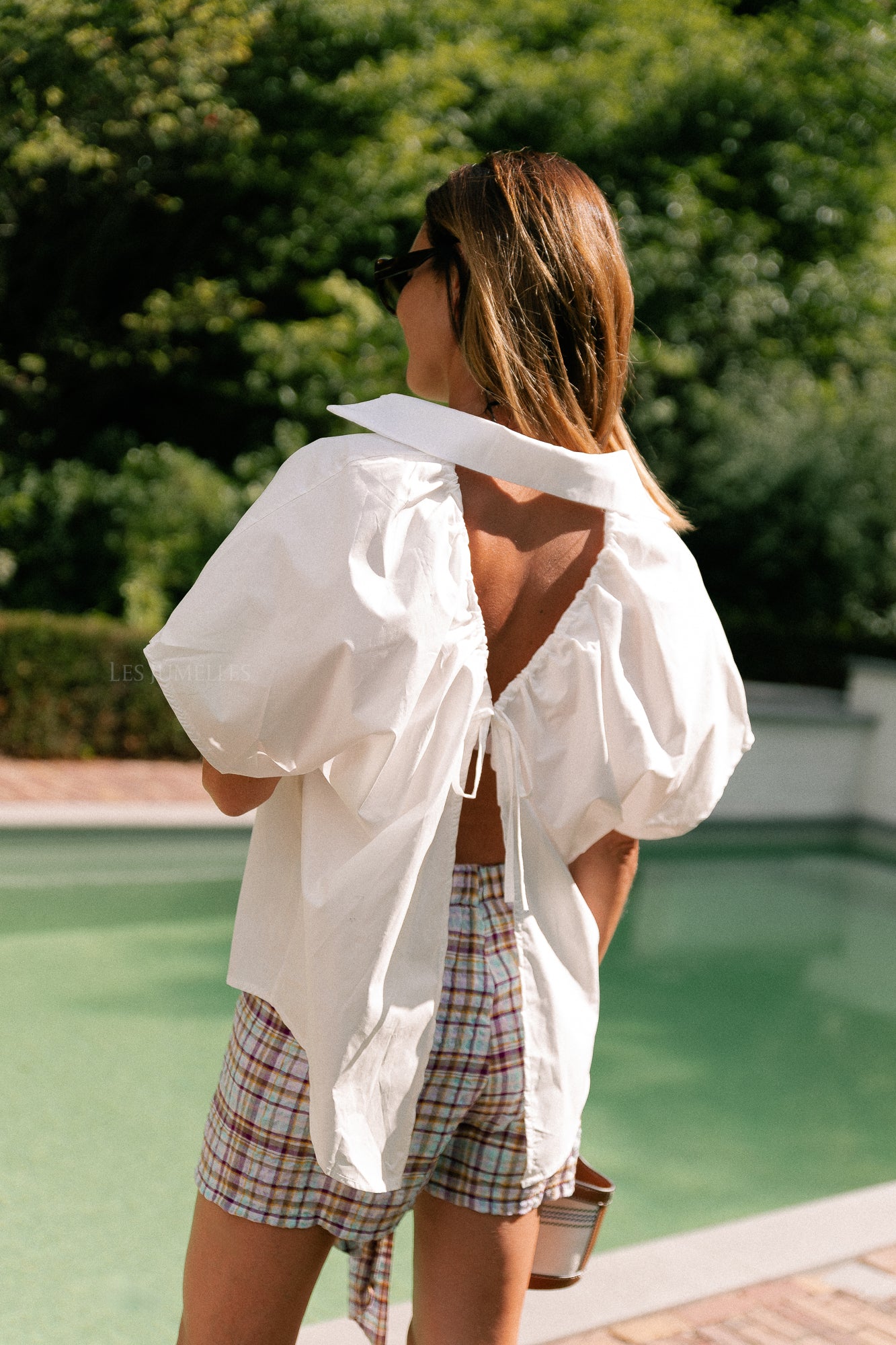 Piper open back blouse white