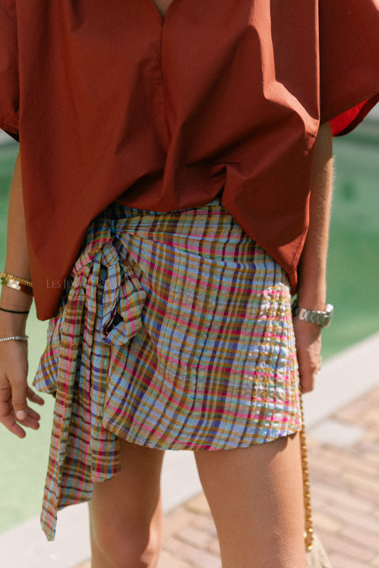 Les Jumelles Frankie skort fuchsia/blue