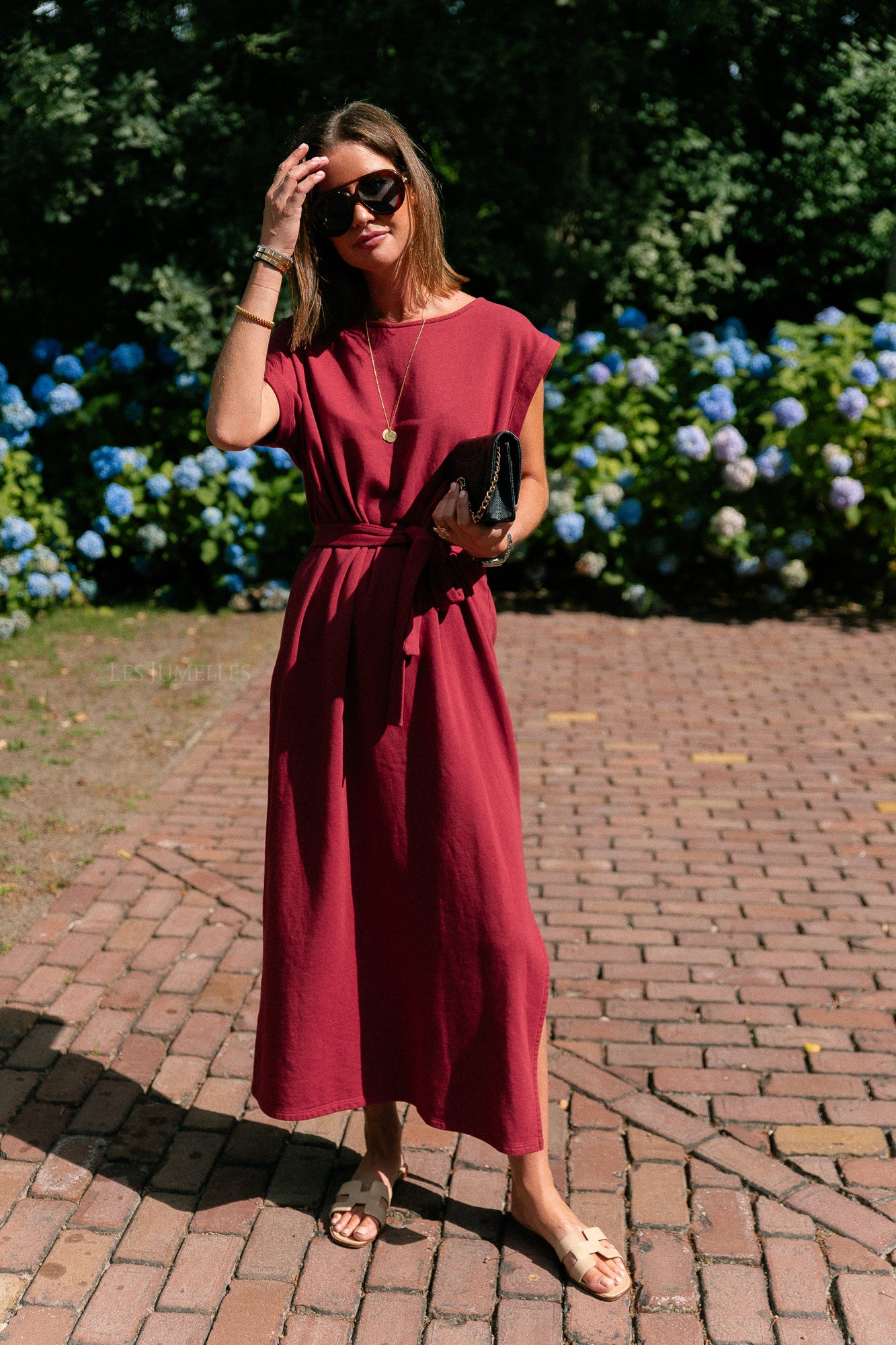 Freya long dress burgundy