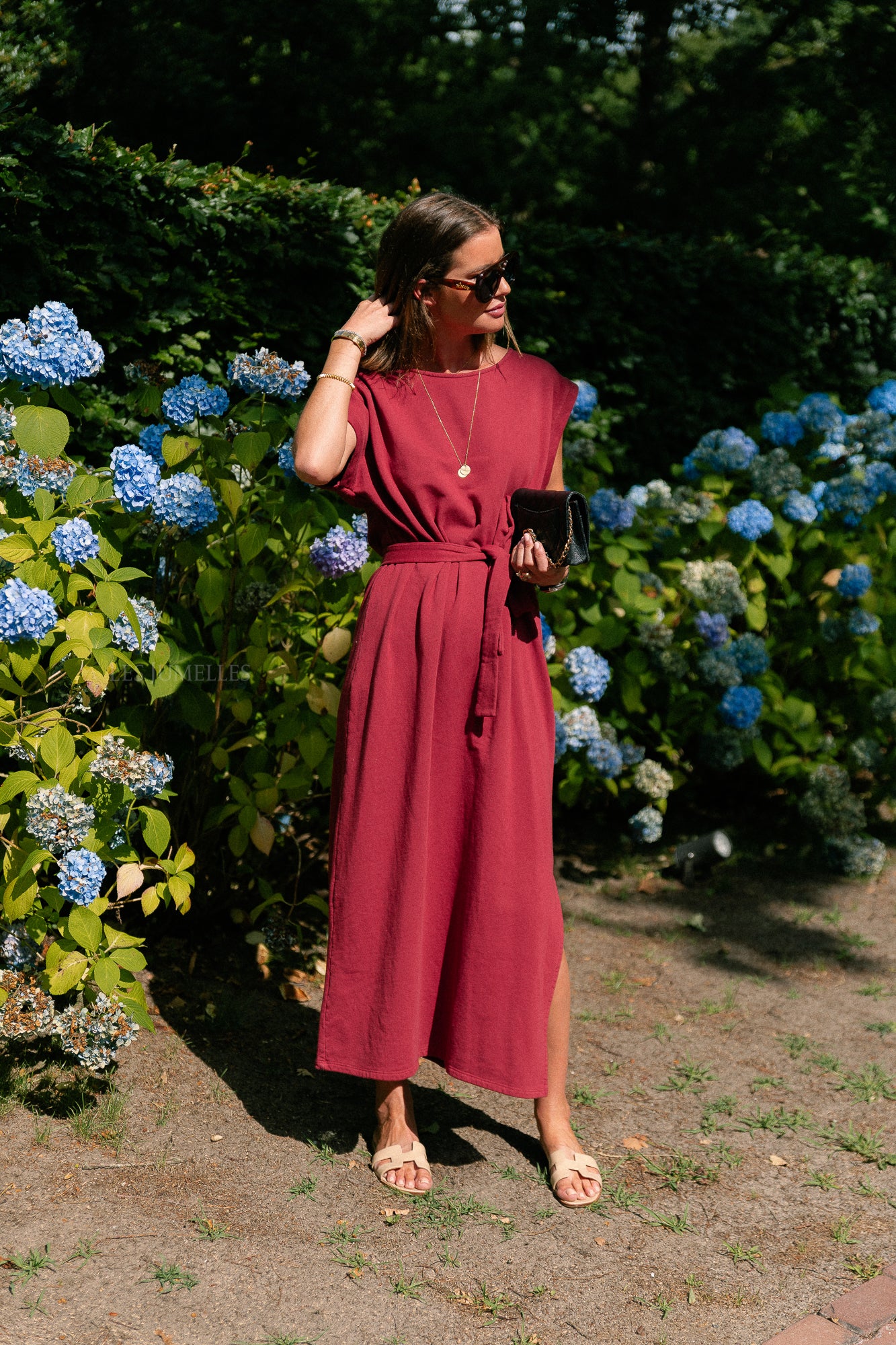 Freya long dress burgundy