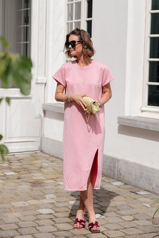 Les Jumelles Daphne tshirtjurk roze