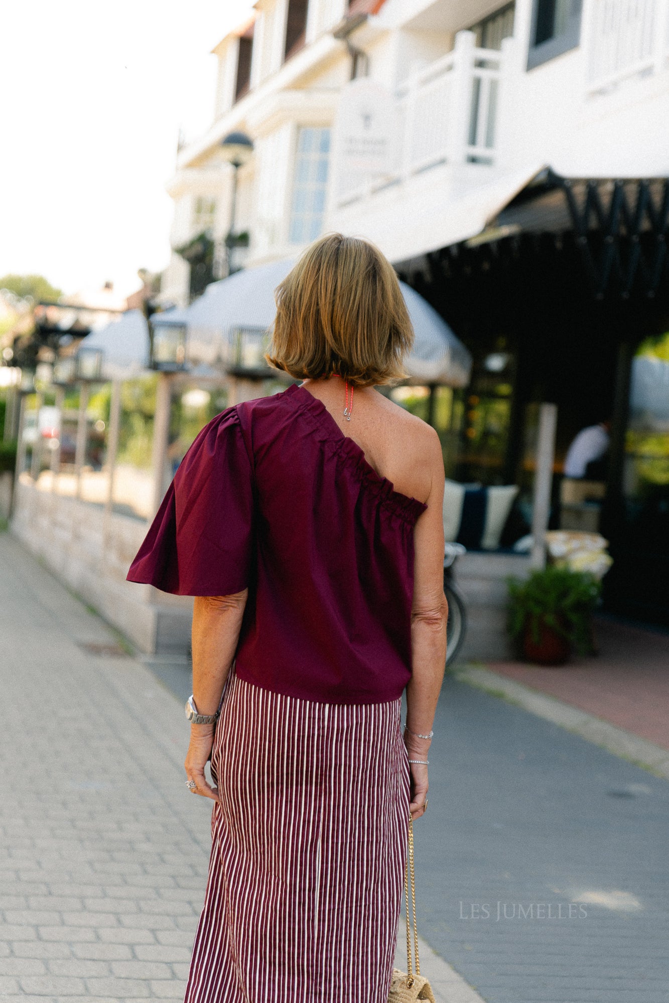 Emmilou one shoulder blouse burgundy