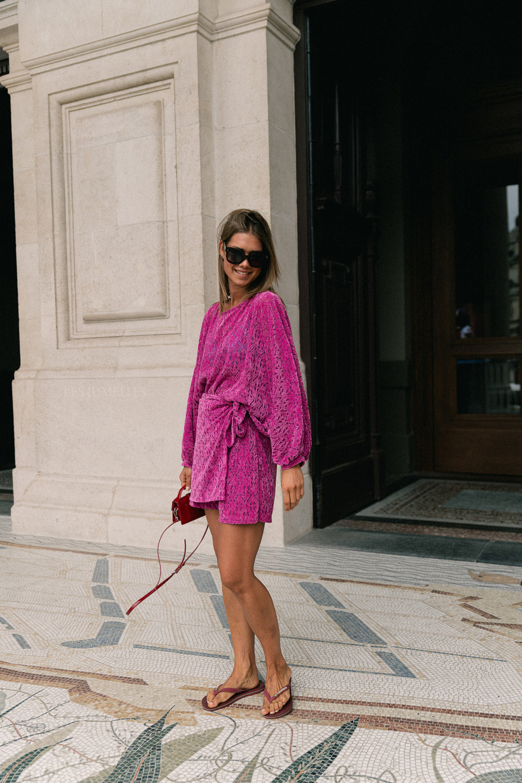 Noëlle velvet skort magenta haze