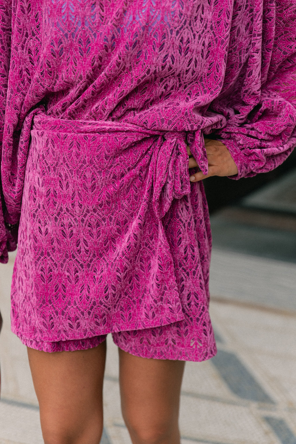 Noëlle velvet skort magenta haze