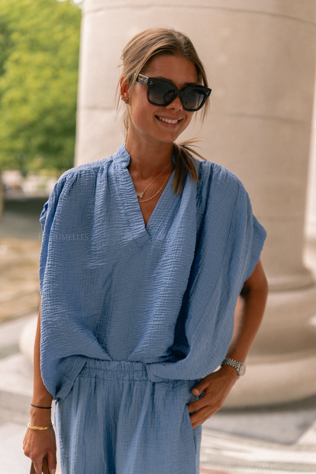 Chemise Celia SS bleu lavande