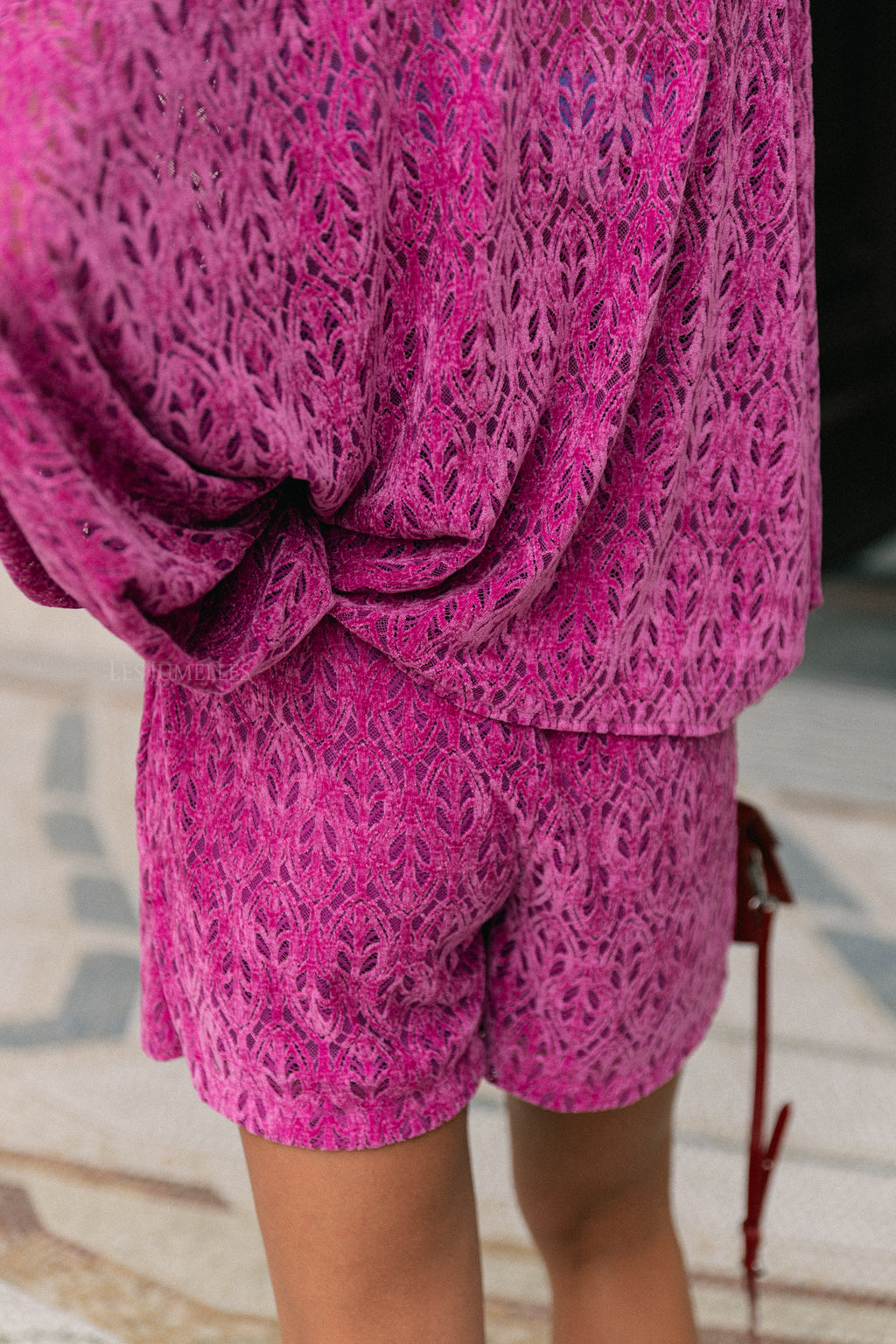Noëlle velvet skort magenta haze