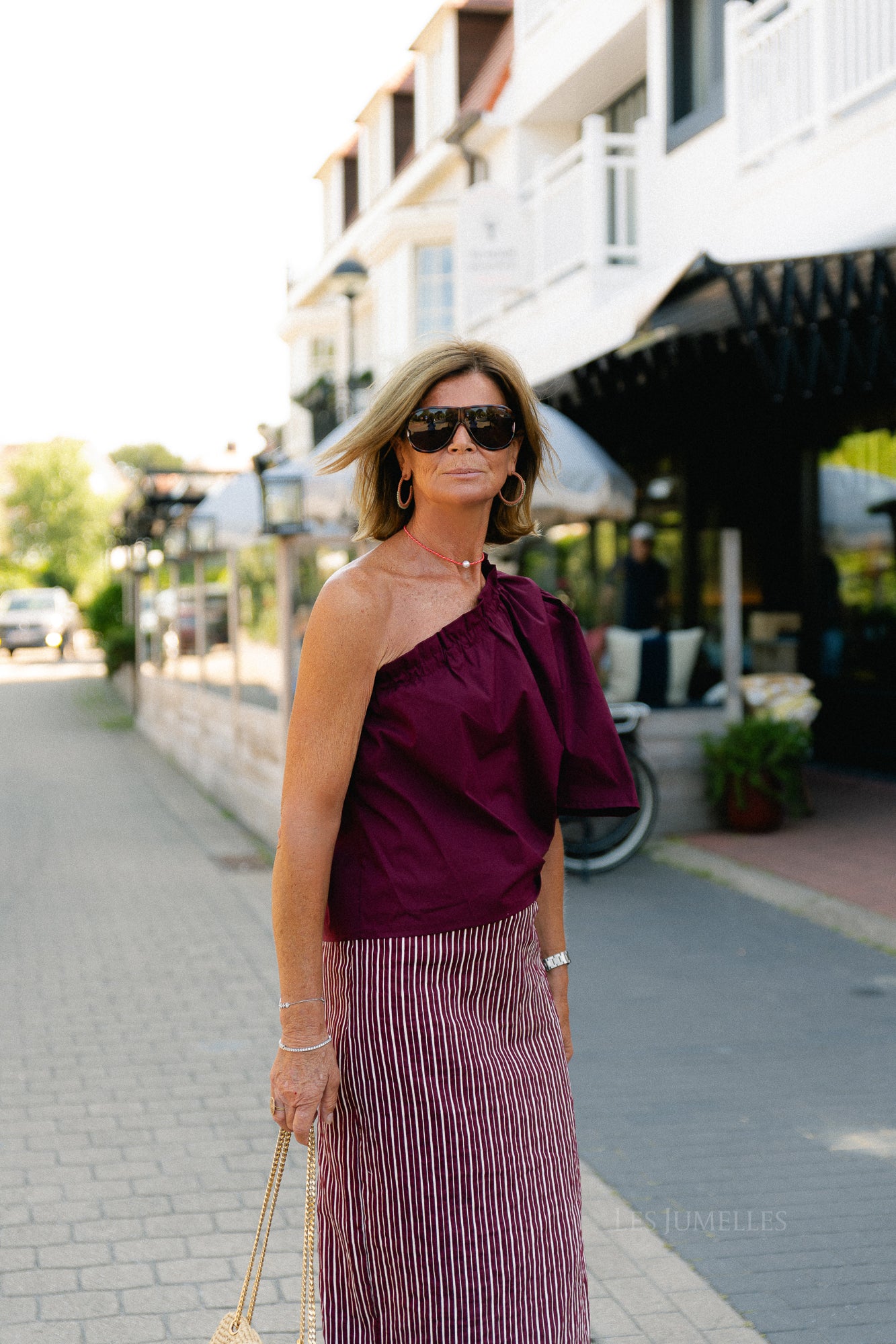 Cosette skirt burgundy stripes