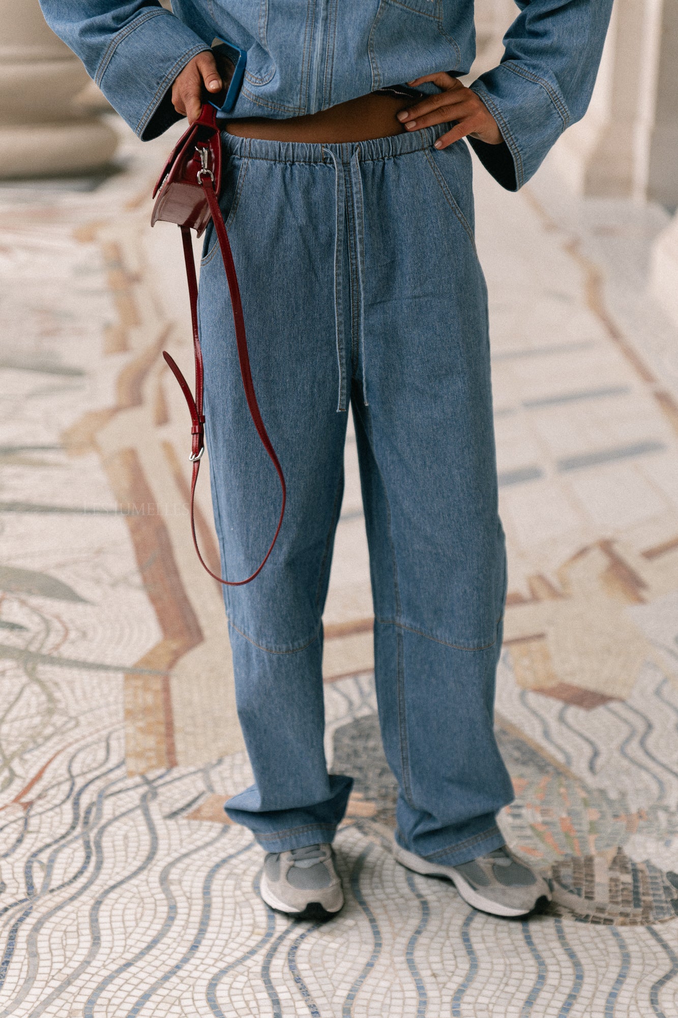 OBJRaly denim MW pant light blue denim