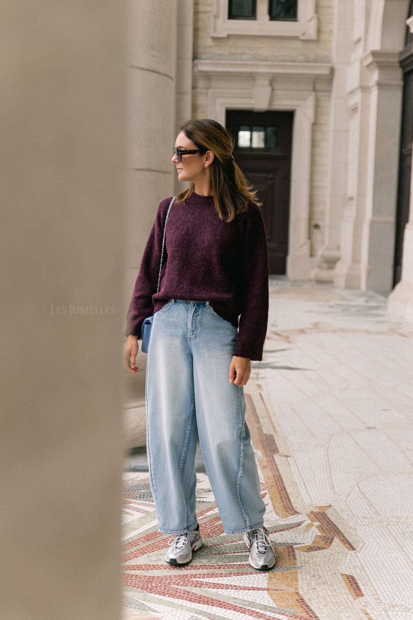 SLFSia LS knit O-neck fig melange
