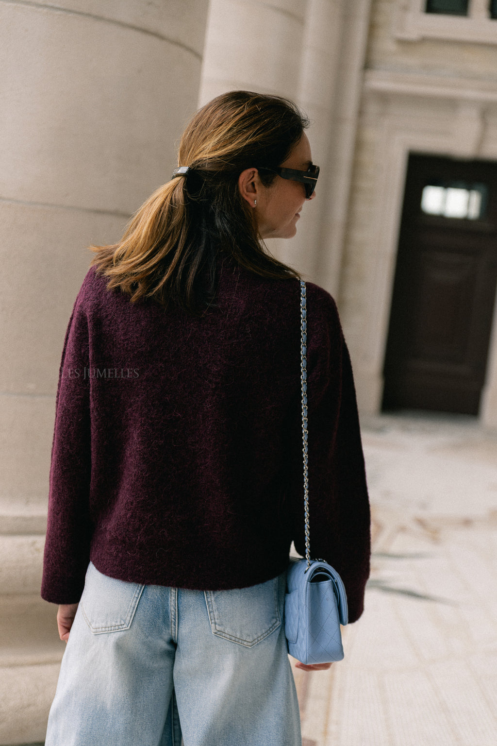 SLFSia LS knit O-neck fig melange