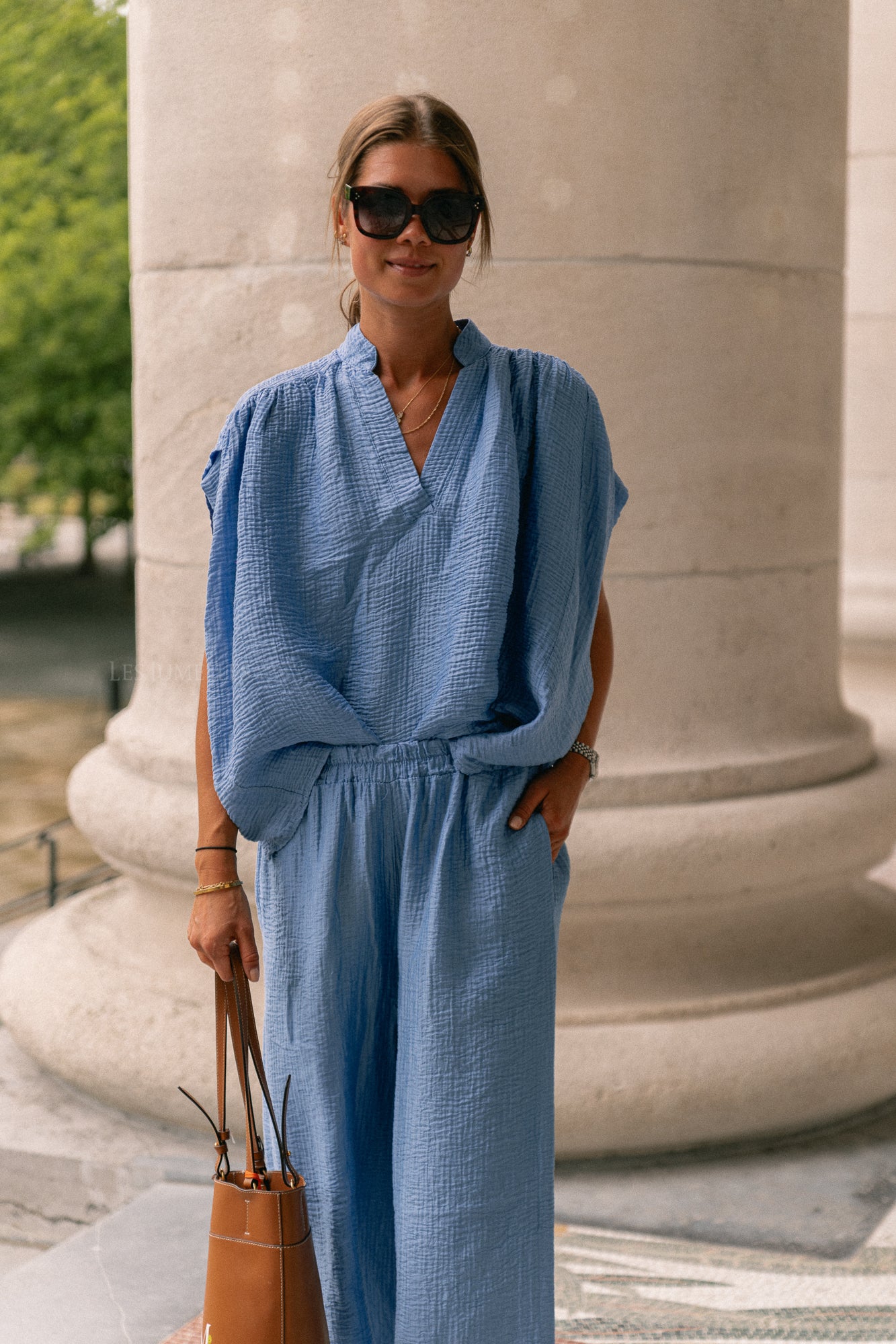 Chemise Celia SS bleu lavande