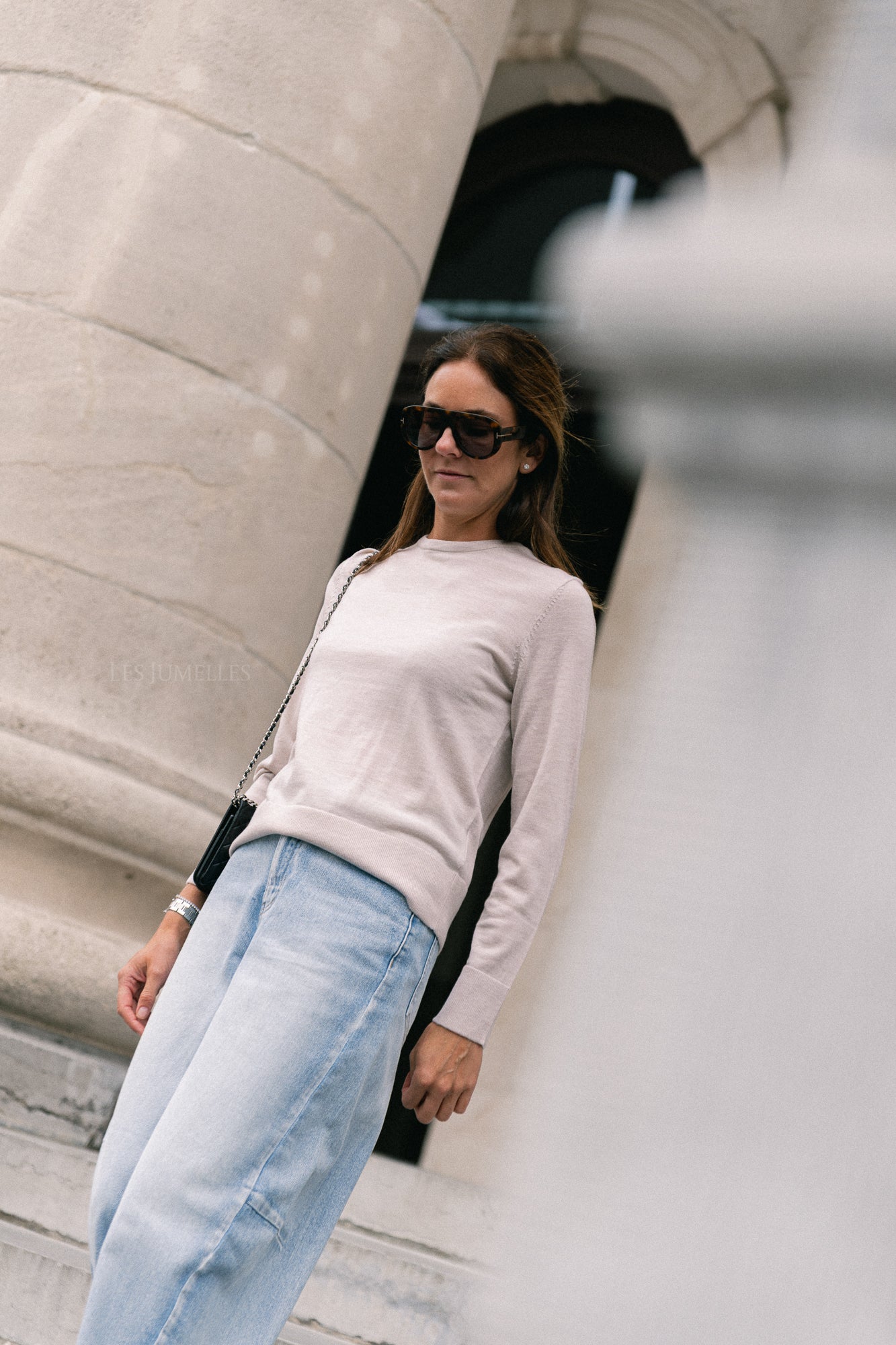 SLFThea LS knit merino O-neck oatmeal