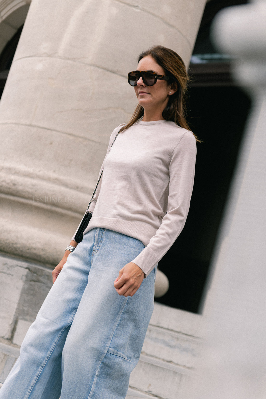 SLFThea LS knit merino O-neck oatmeal