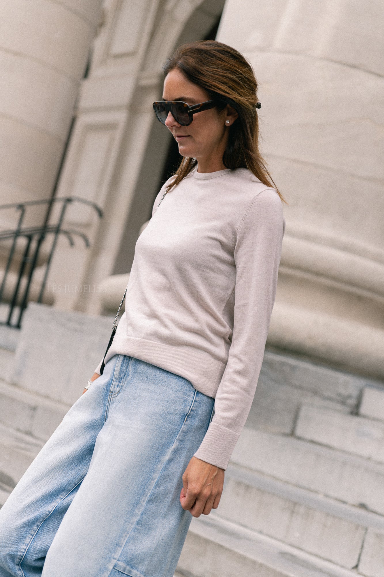 SLFThea LS knit merino O-neck oatmeal