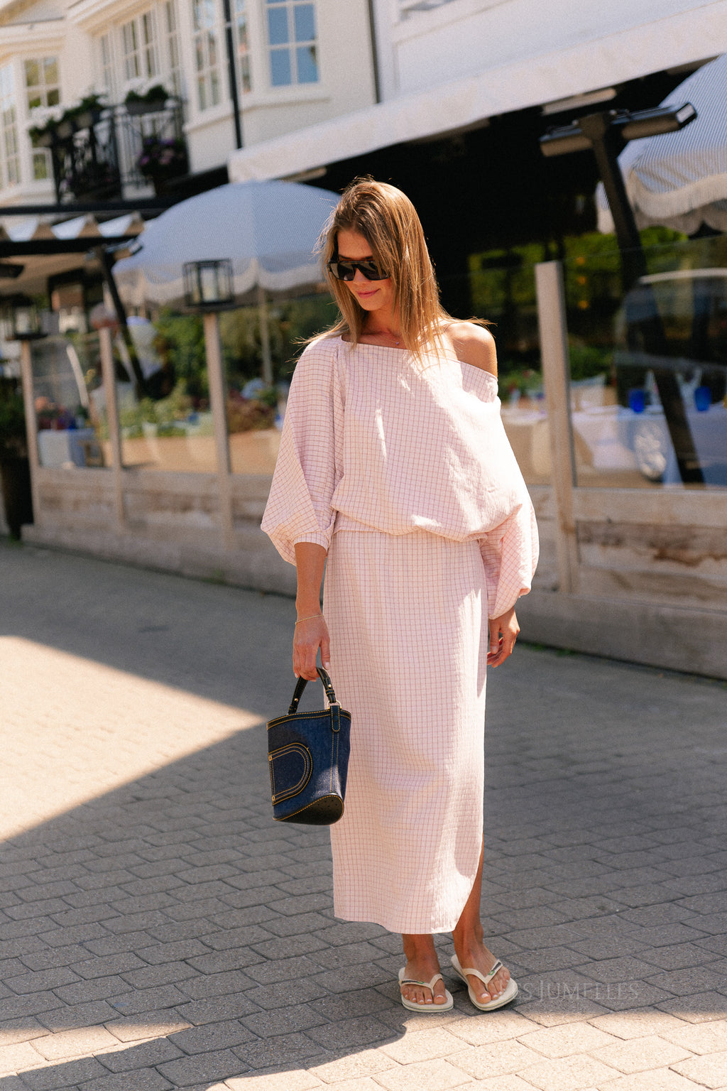 Cosette checkered blouse pink