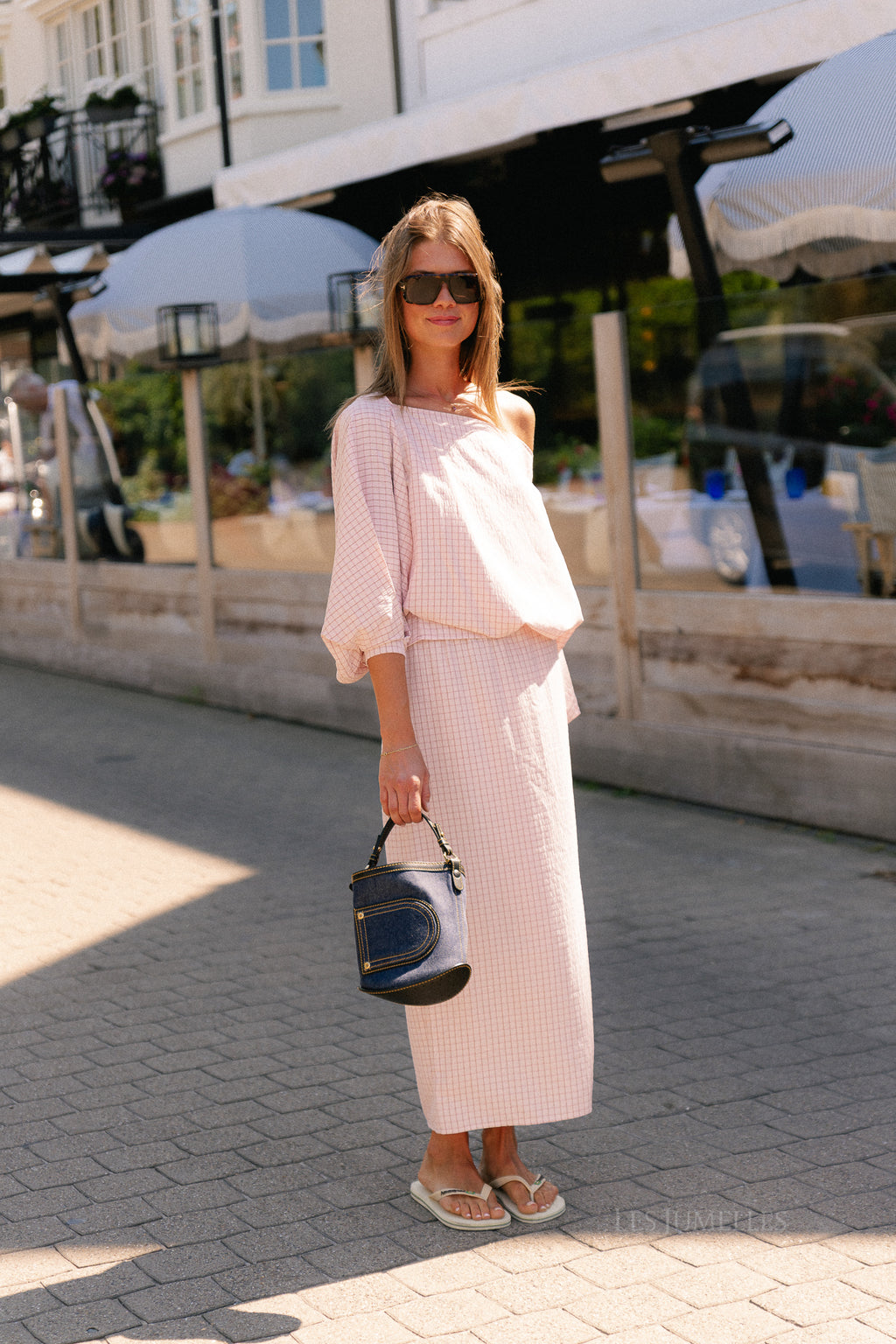 Cosette checkered skirt pink