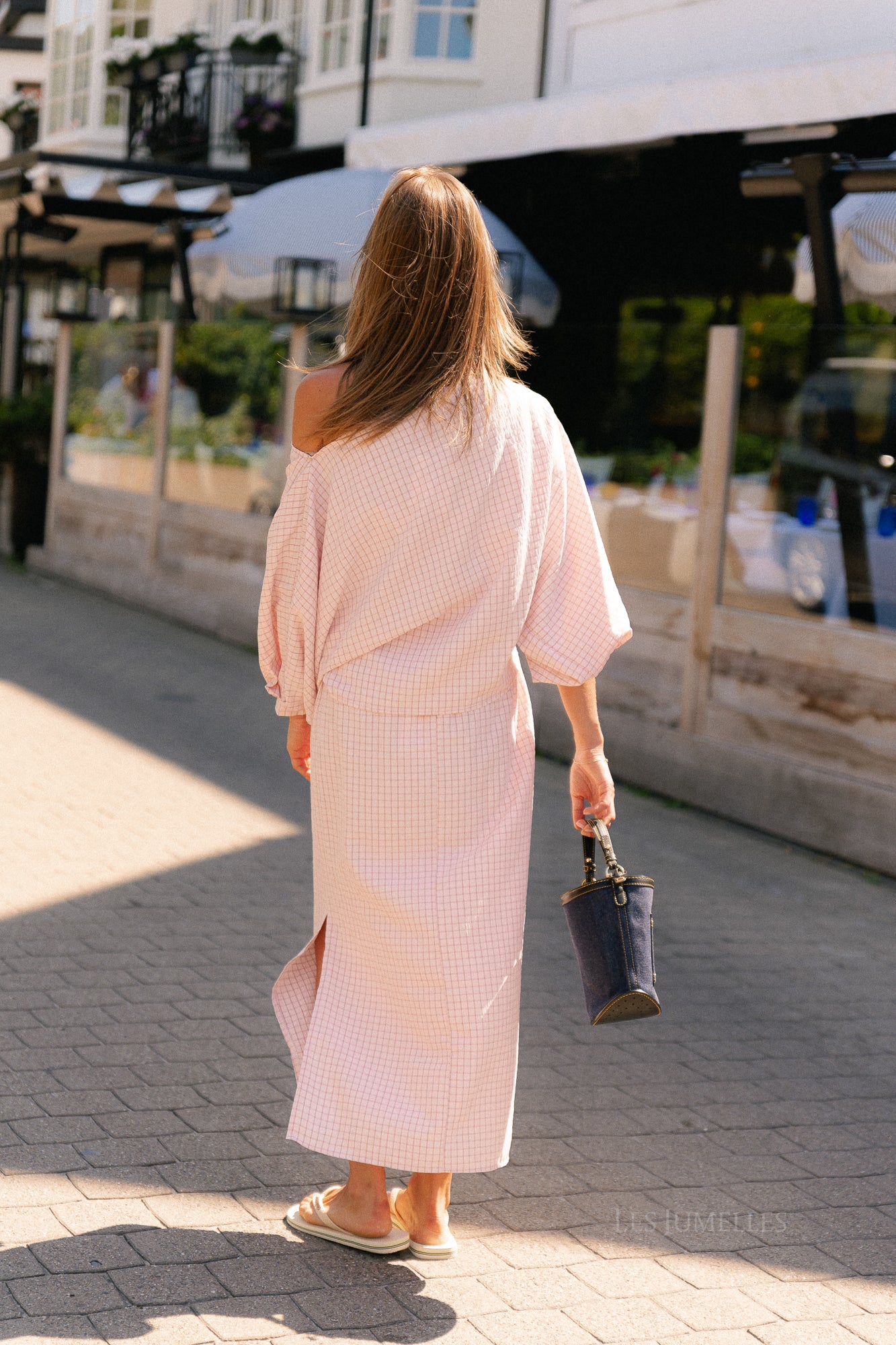 Cosette checkered skirt pink