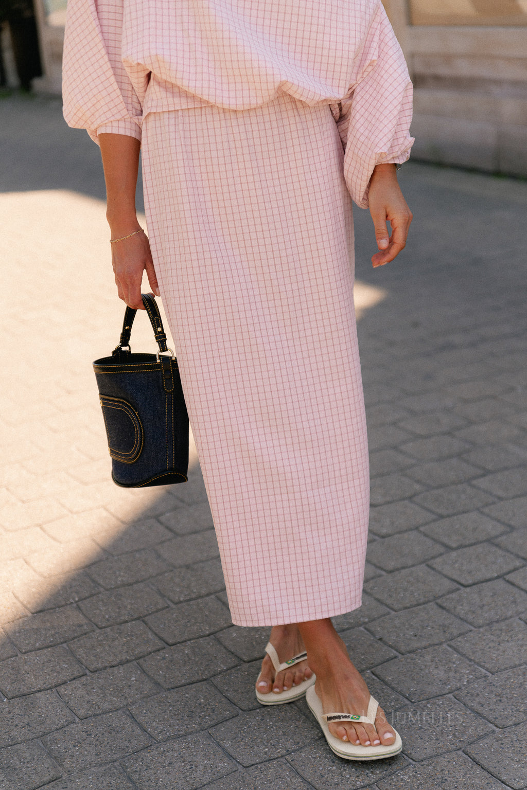 Cosette checkered skirt pink