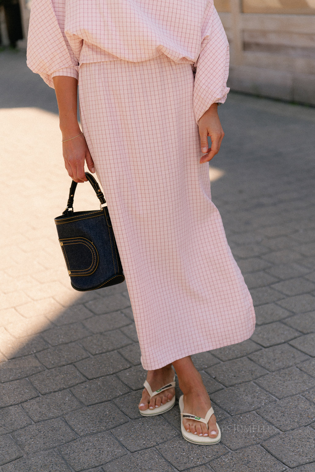 Cosette checkered skirt pink