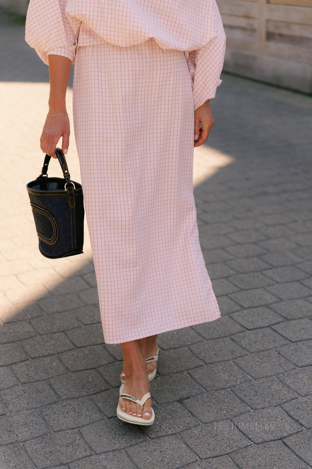 Cosette checkered skirt pink