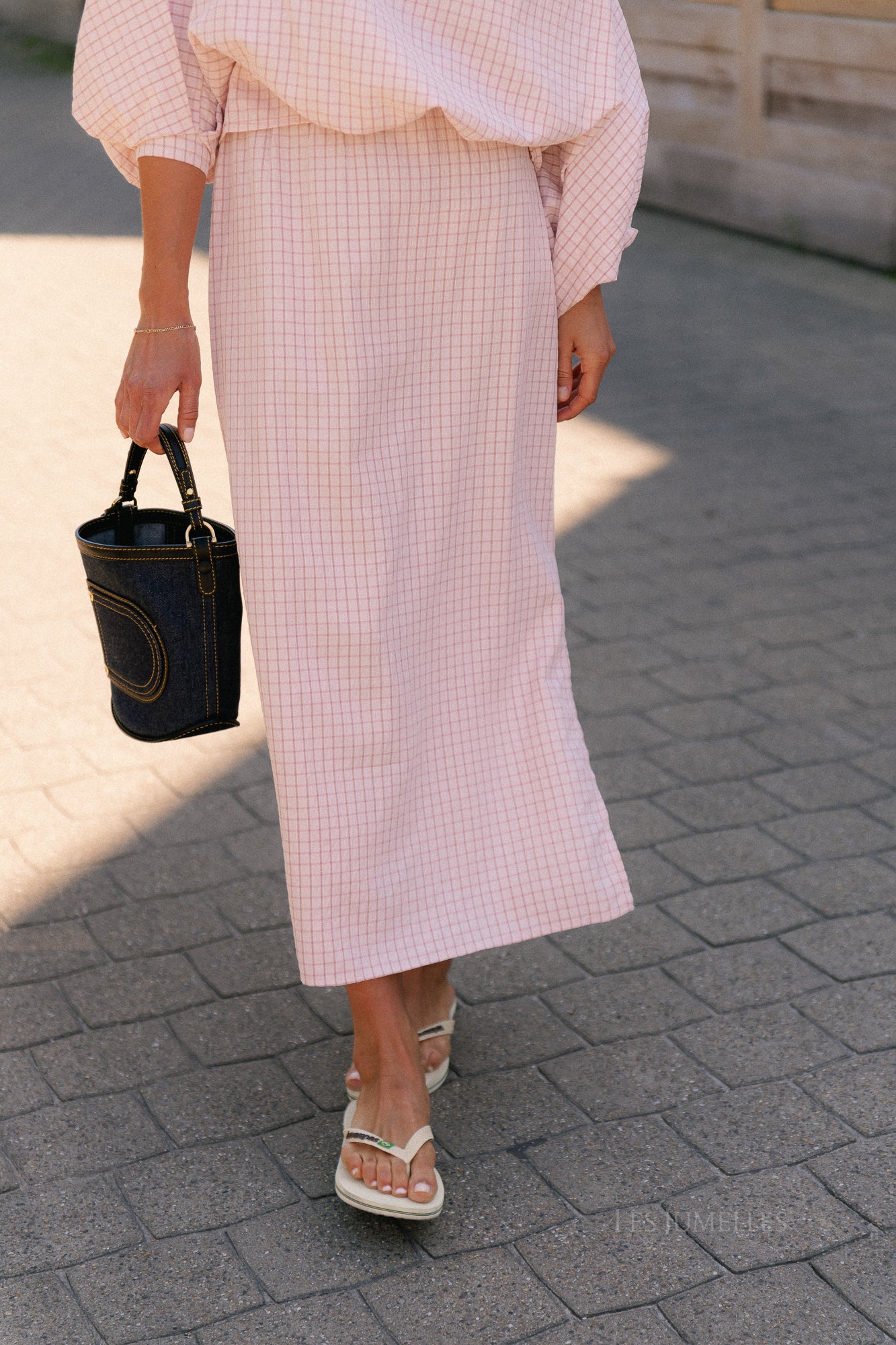 Cosette checkered skirt pink