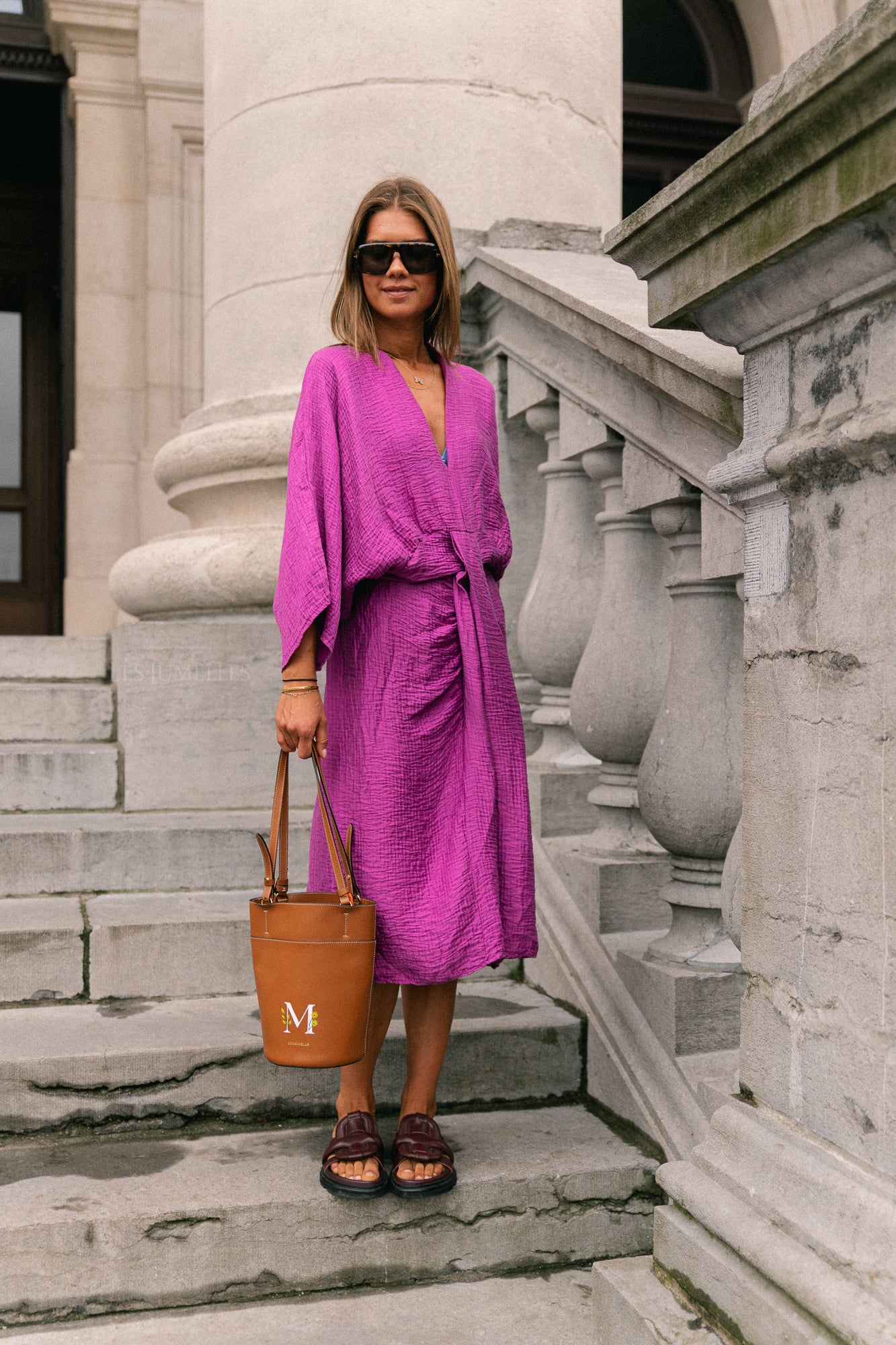 Robe longue Helen magenta