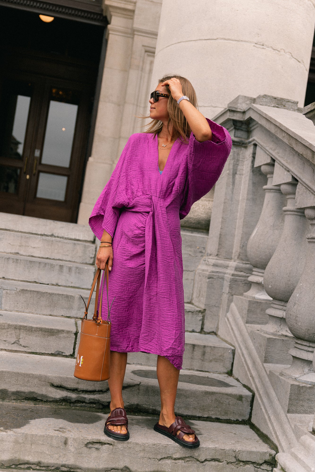 Robe longue Helen magenta