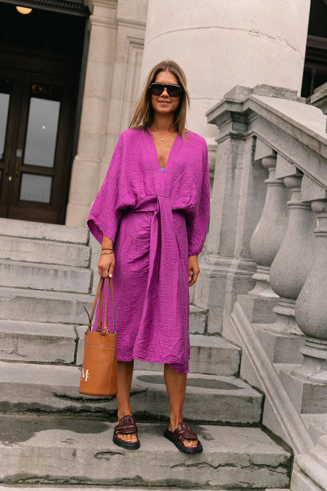 Robe longue Helen magenta
