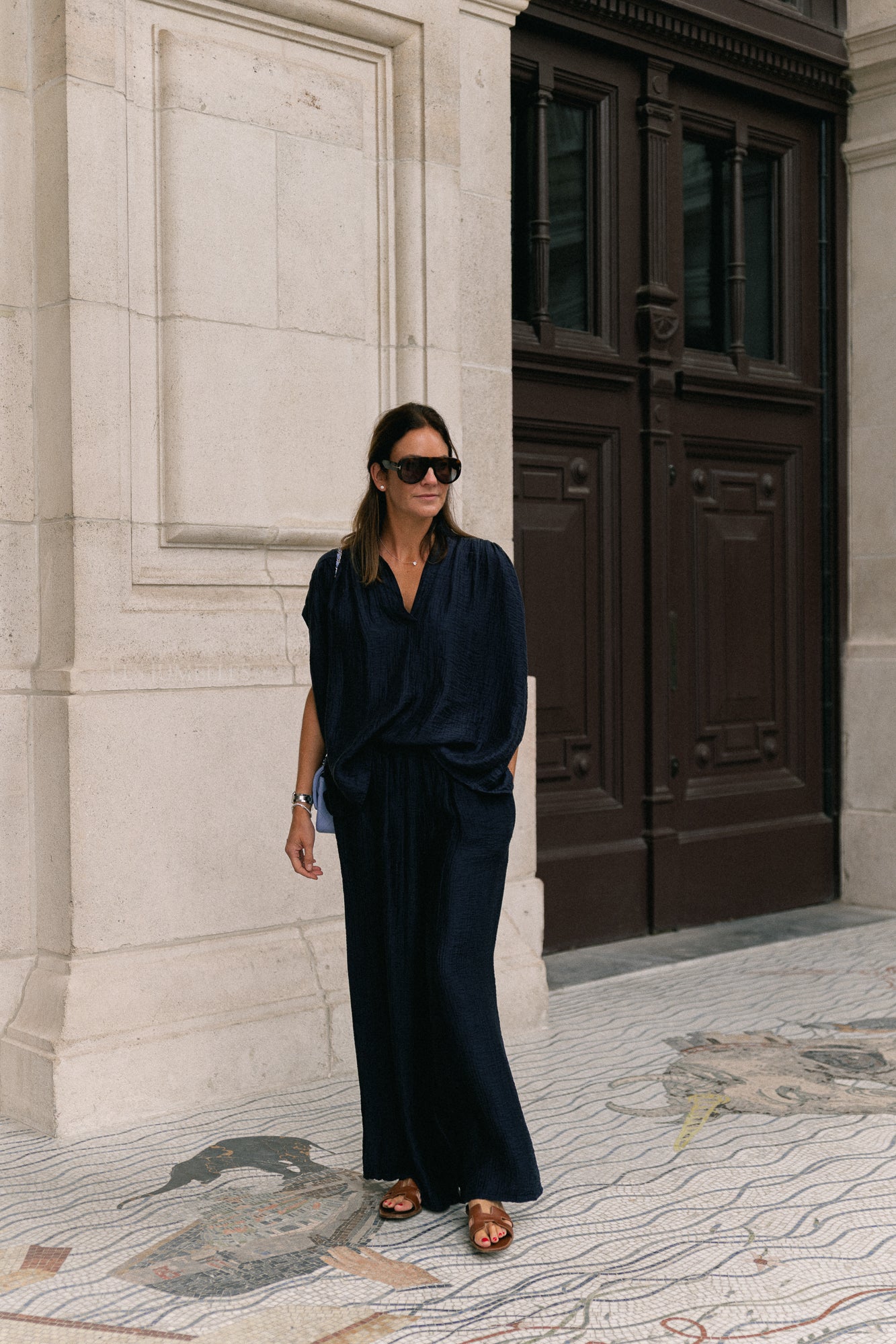 Celia wide pants navy