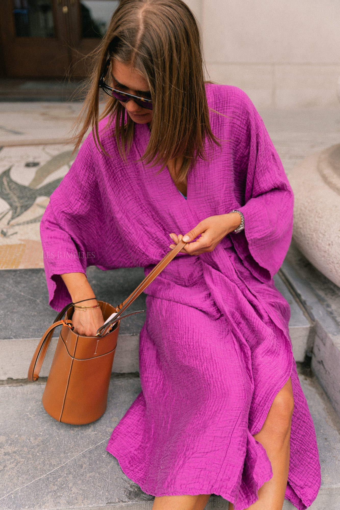 Robe longue Helen magenta