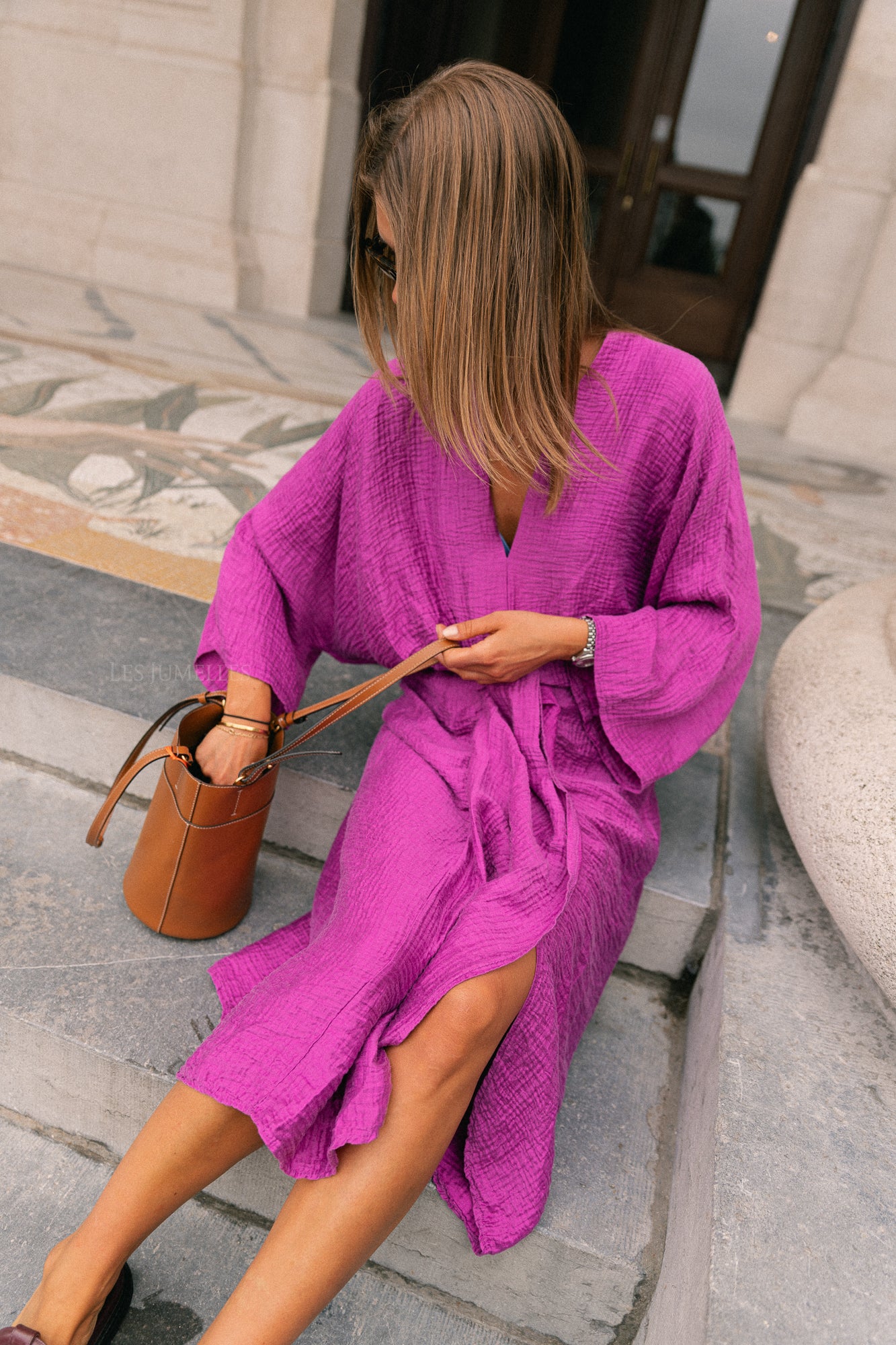 Robe longue Helen magenta