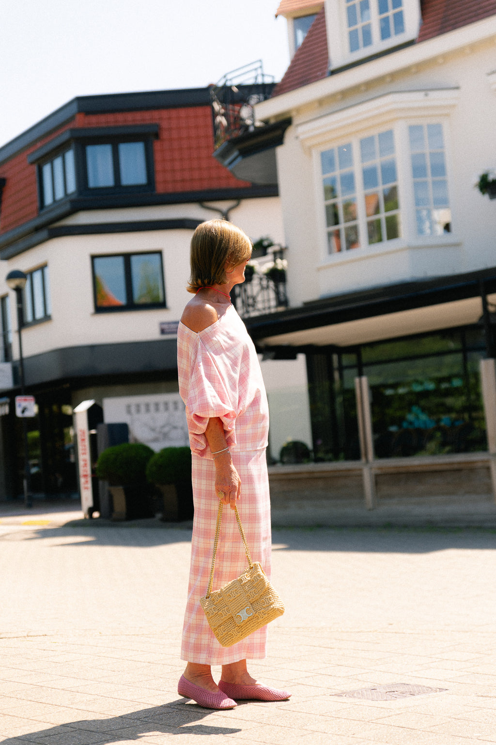 Cosette big checks skirt pink