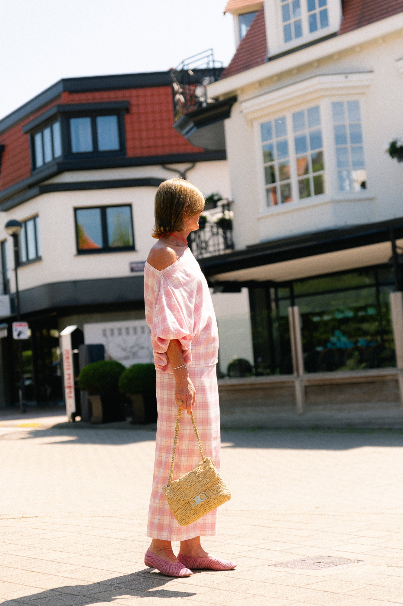 Cosette big checks skirt pink