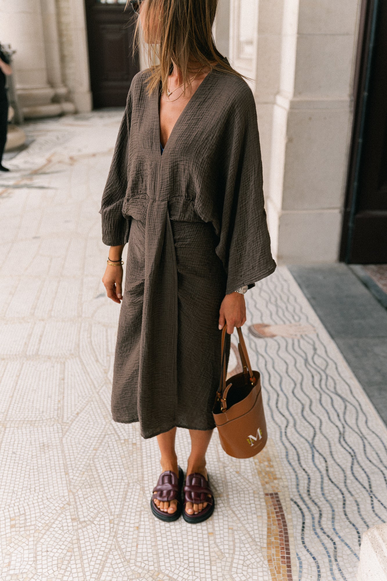 Robe longue Helen chocolat chaud