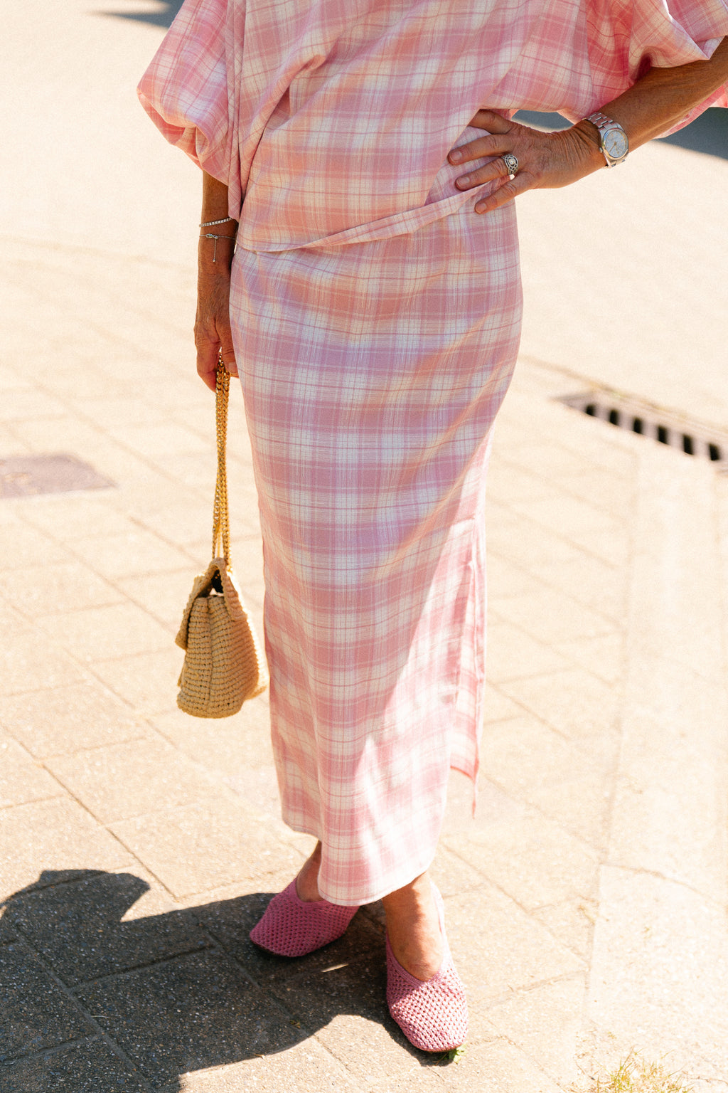 Cosette big checks skirt pink