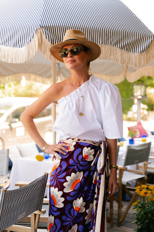 Emmilou one shoulder blouse white