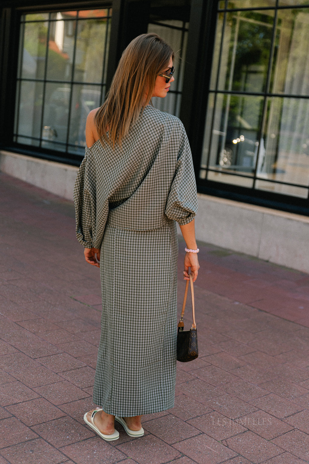 Cosette checkered blouse khaki