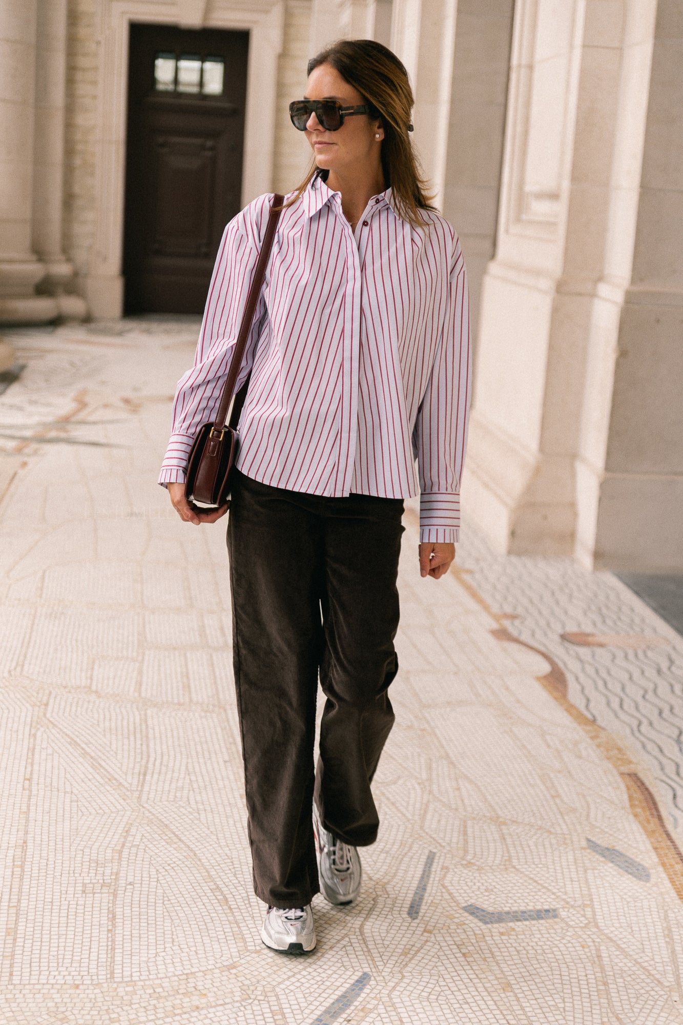 SLFWide Runa corduroy pant chocolate torte
