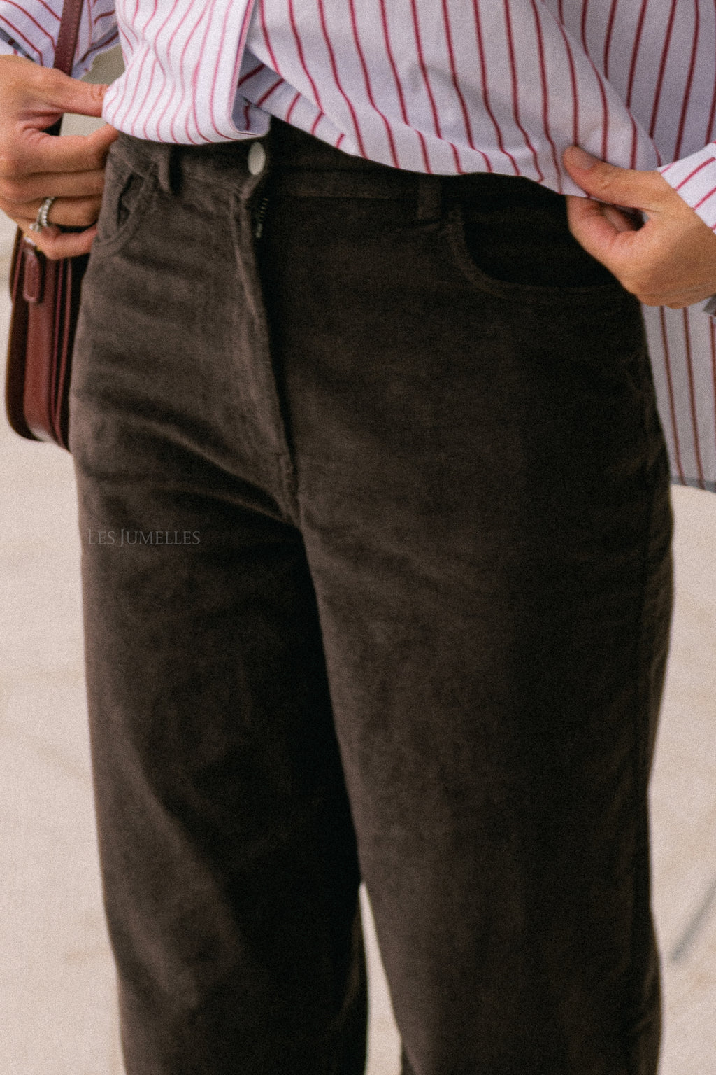 SLFWide Runa corduroy pant chocolate torte