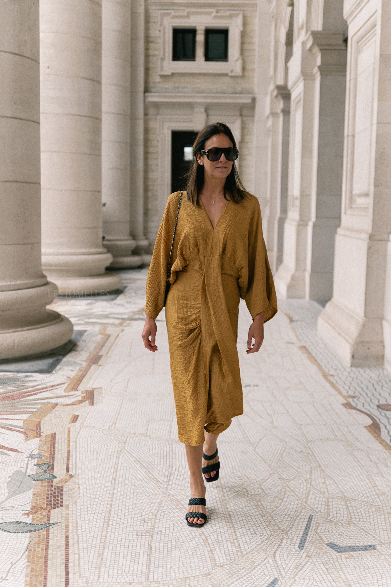 Robe longue Helen ocre