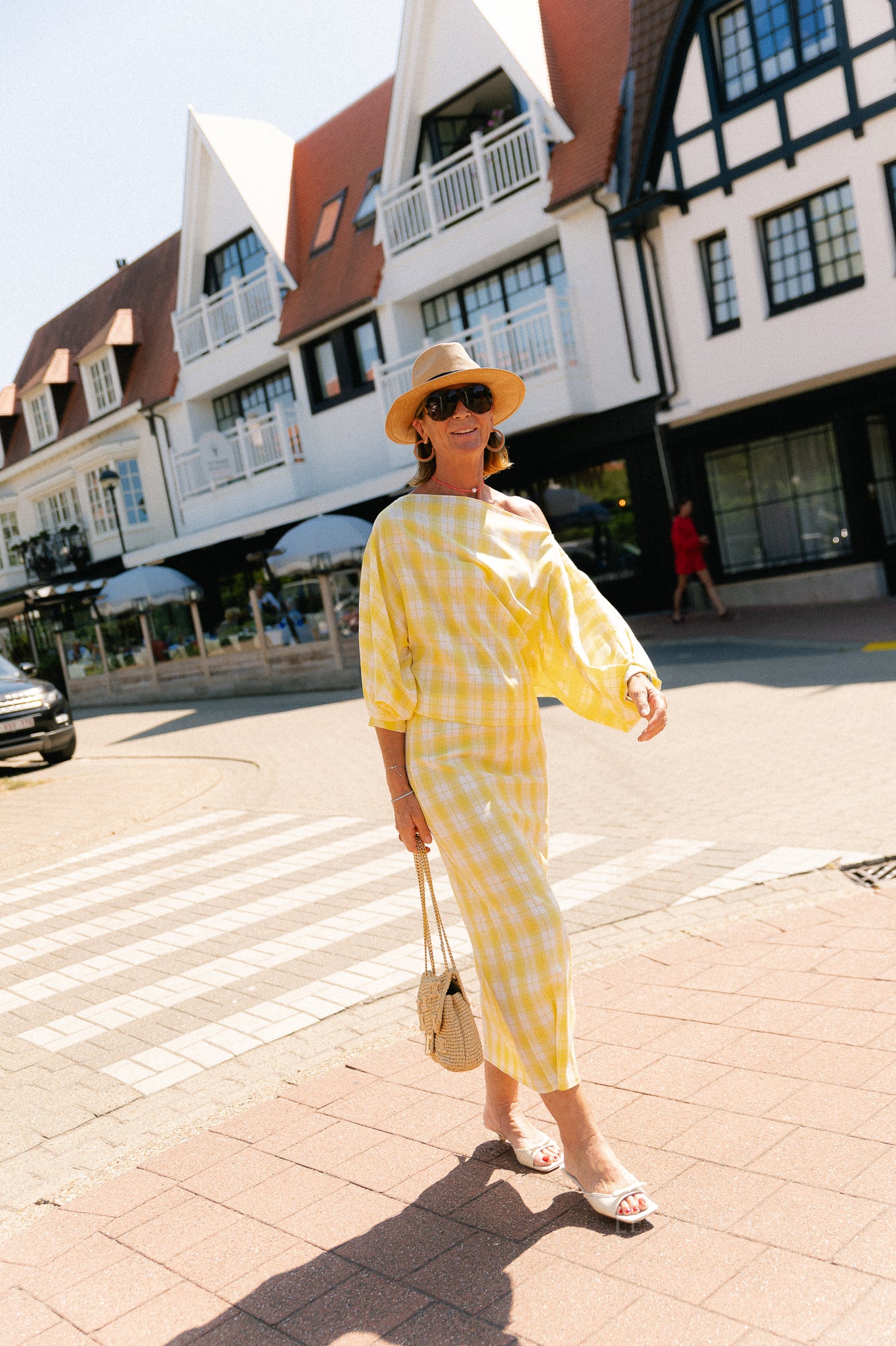 Cosette big checks skirt yellow