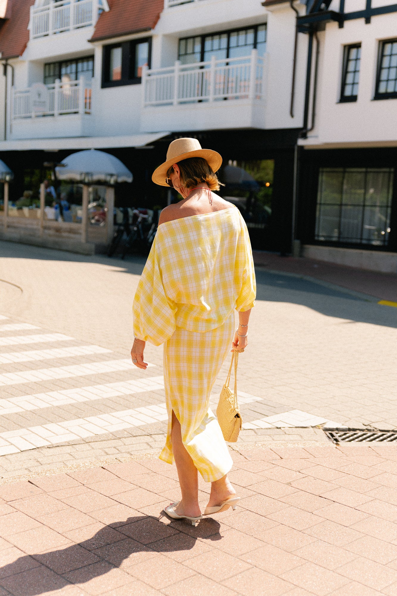 Cosette big checks skirt yellow