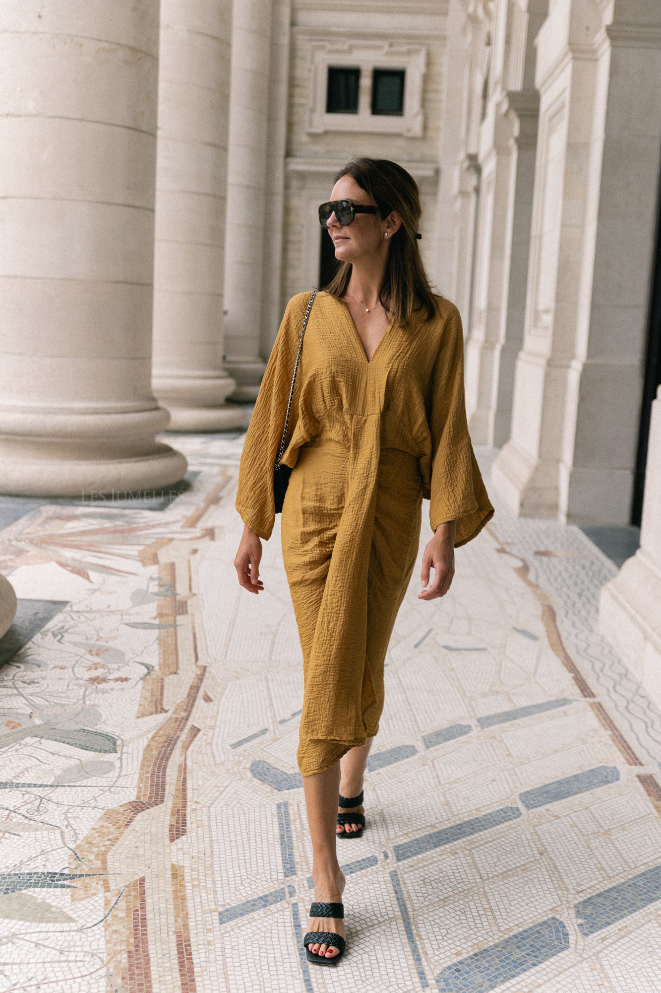 Robe longue Helen ocre