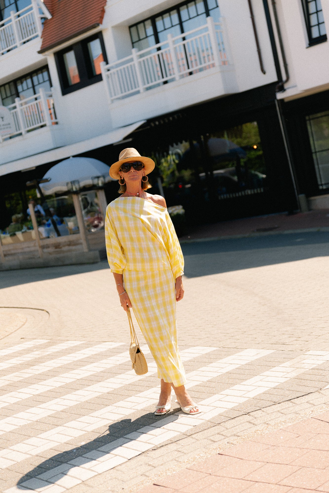 Cosette big checks skirt yellow