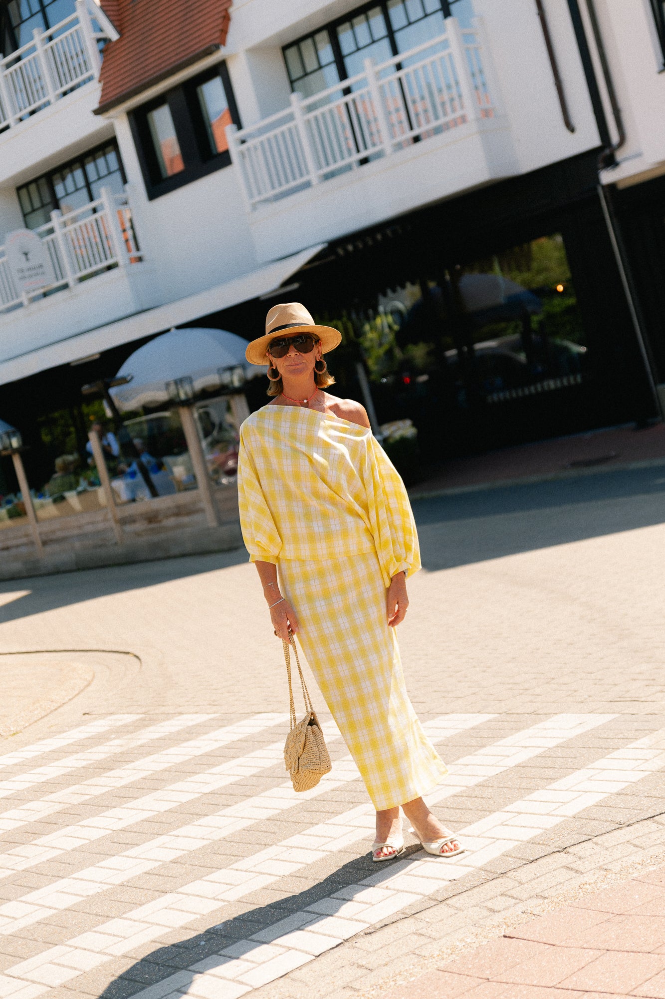 Cosette big checks blouse yellow