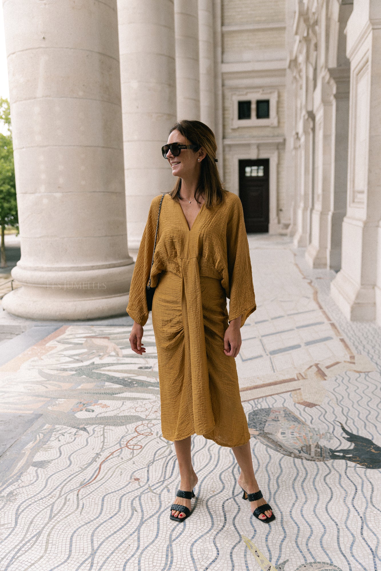 Robe longue Helen ocre