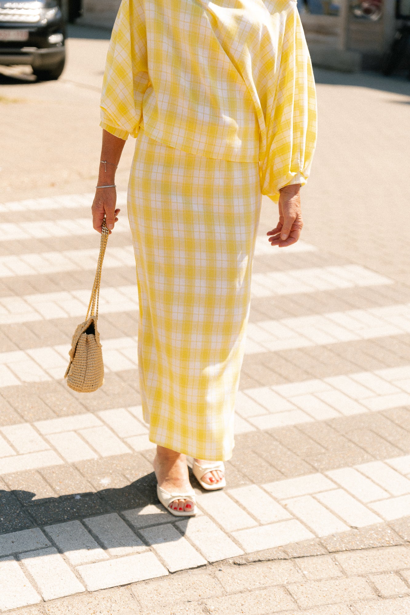 Cosette big checks skirt yellow
