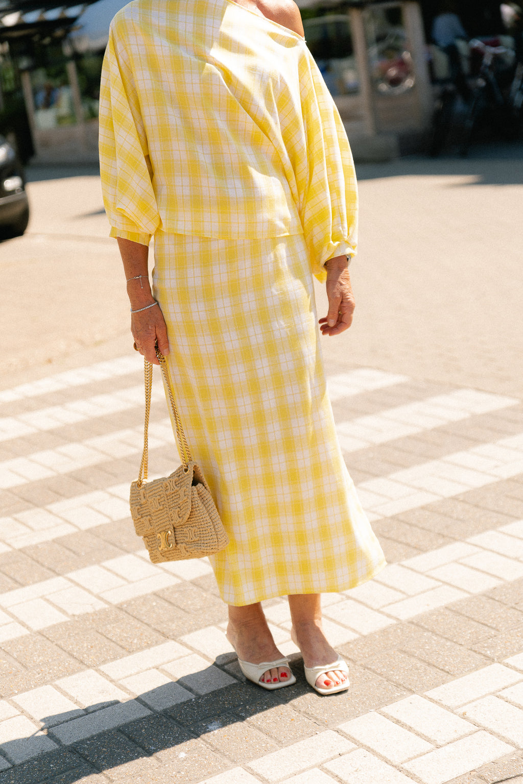 Cosette big checks skirt yellow